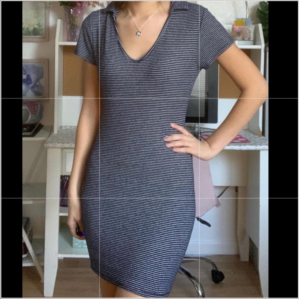 Blue and White striped dress